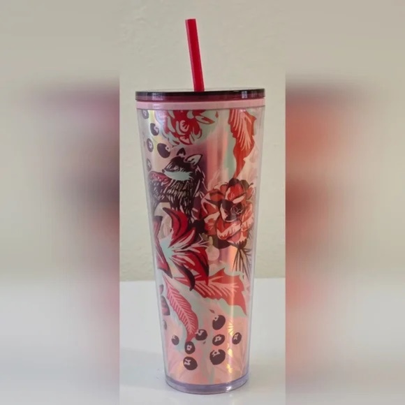 Starbucks Tumbler Venti (24 oz) - Fall Winter 2022 Flowers & Forest Animals - Picture 1 of 2